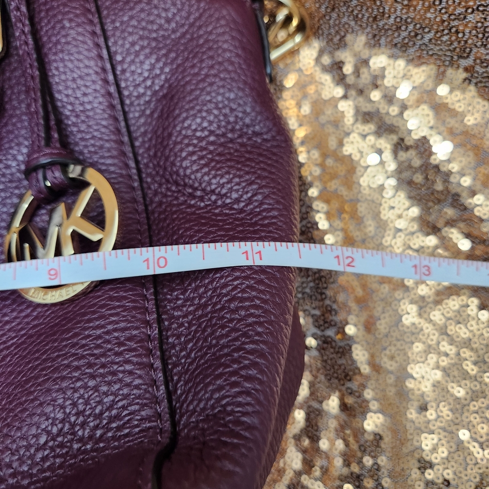 MICHAEL Michael Kors Violet Purple Pebbled Leather Satchel Crossbody Bag - Picture 9 of 10